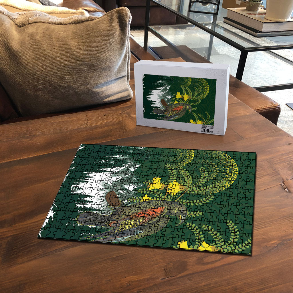 Kea Bird Kowhai New Zealand Puzzle Mountain Landscape Maori Art