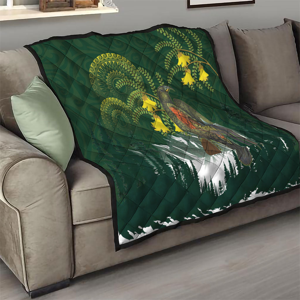 Kea Bird Kowhai New Zealand Quilt Mountain Landscape Maori Art