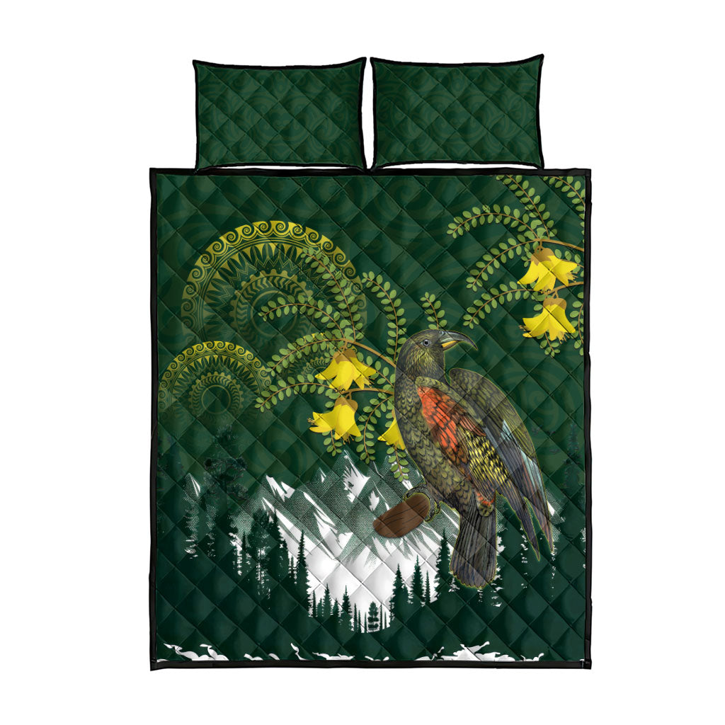 Kea Bird Kowhai New Zealand Quilt Bed Set Mountain Landscape Maori Art