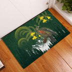Kea Bird Kowhai New Zealand Rubber Doormat Mountain Landscape Maori Art