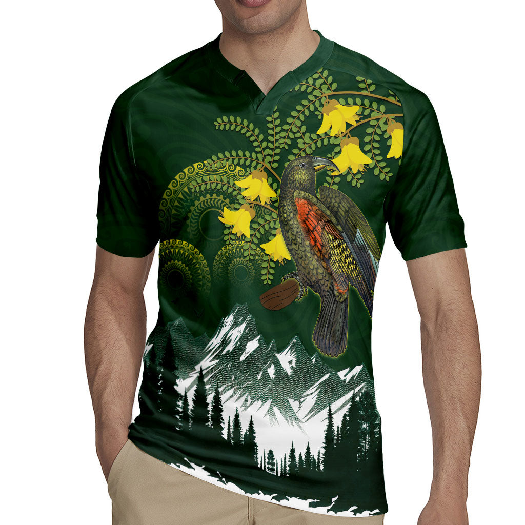 Kea Bird Kowhai New Zealand Rugby Jersey Mountain Landscape Maori Art