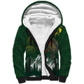 Kea Bird Kowhai New Zealand Sherpa Hoodie Mountain Landscape Maori Art