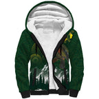 Kea Bird Kowhai New Zealand Sherpa Hoodie Mountain Landscape Maori Art