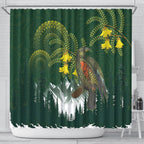 Kea Bird Kowhai New Zealand Shower Curtain Mountain Landscape Maori Art