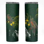 Kea Bird Kowhai New Zealand Skinny Tumbler Mountain Landscape Maori Art