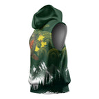 Kea Bird Kowhai New Zealand Sleeveless Hoodie Mountain Landscape Maori Art