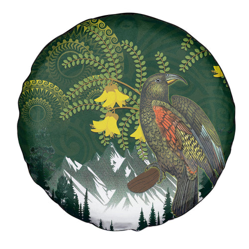 Kea Bird Kowhai New Zealand Spare Tire Cover Mountain Landscape Maori Art