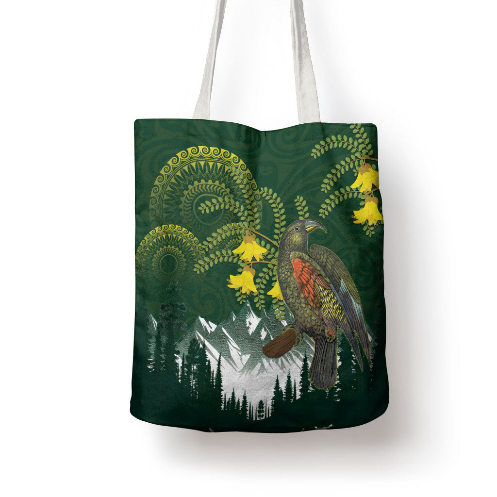 Kea Bird Kowhai New Zealand Tote Bag Mountain Landscape Maori Art