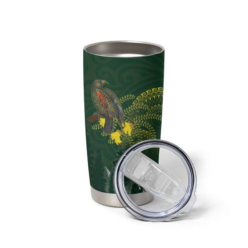 Kea Bird Kowhai New Zealand Tumbler Cup Mountain Landscape Maori Art