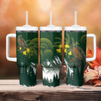 Kea Bird Kowhai New Zealand Tumbler With Handle Mountain Landscape Maori Art