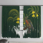 Kea Bird Kowhai New Zealand Window Curtain Mountain Landscape Maori Art