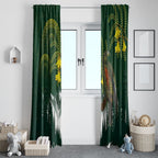 Kea Bird Kowhai New Zealand Window Curtain Mountain Landscape Maori Art