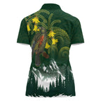 Kea Bird Kowhai New Zealand Women Polo Shirt Mountain Landscape Maori Art