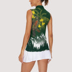 Kea Bird Kowhai New Zealand Women Sleeveless Polo Shirt Mountain Landscape Maori Art
