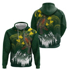 Kea Bird Kowhai New Zealand Zip Hoodie Mountain Landscape Maori Art