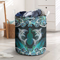 New Zealand Kotiate Weapon Laundry Basket Aotearoa Mango Paua Shell Maori Pattern