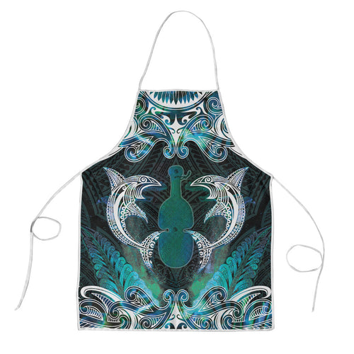 New Zealand Kotiate Weapon Apron Aotearoa Mango Paua Shell Maori Pattern