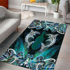 New Zealand Kotiate Weapon Area Rug Aotearoa Mango Paua Shell Maori Pattern