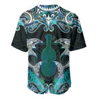 New Zealand Kotiate Weapon Baseball Jersey Aotearoa Mango Paua Shell Maori Pattern