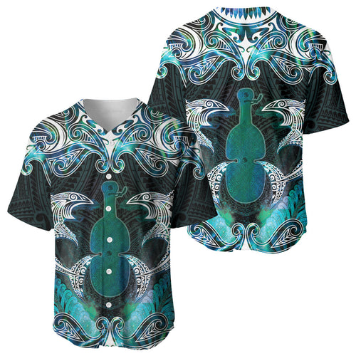 New Zealand Kotiate Weapon Baseball Jersey Aotearoa Mango Paua Shell Maori Pattern
