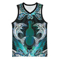 New Zealand Kotiate Weapon Basketball Jersey Aotearoa Mango Paua Shell Maori Pattern