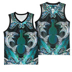 New Zealand Kotiate Weapon Basketball Jersey Aotearoa Mango Paua Shell Maori Pattern