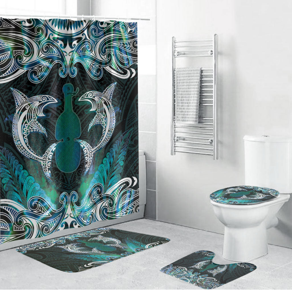 New Zealand Kotiate Weapon Bathroom Set Aotearoa Mango Paua Shell Maori Pattern