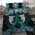 New Zealand Kotiate Weapon Bedding Set Aotearoa Mango Paua Shell Maori Pattern