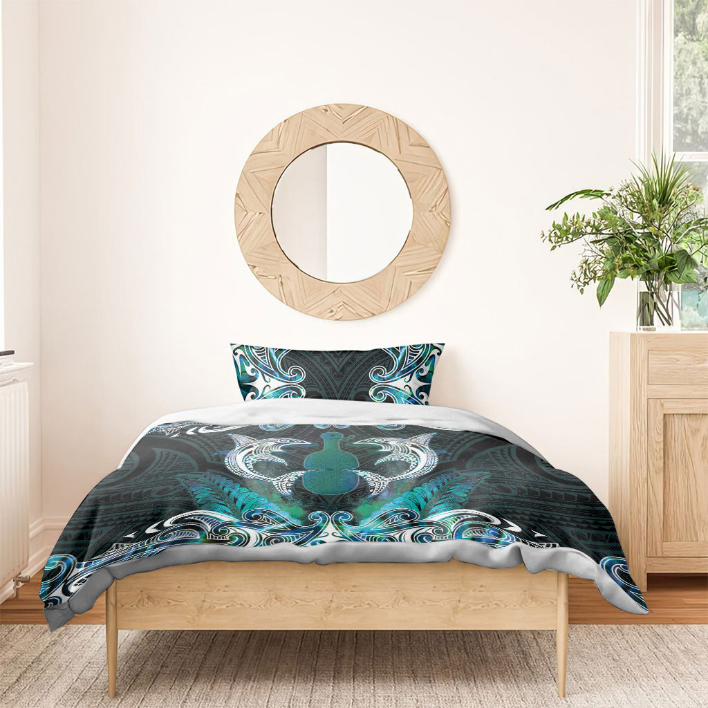 New Zealand Kotiate Weapon Bedding Set Aotearoa Mango Paua Shell Maori Pattern