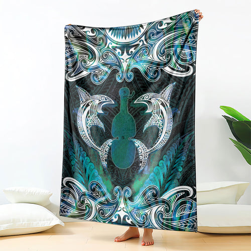 New Zealand Kotiate Weapon Blanket Aotearoa Mango Paua Shell Maori Pattern