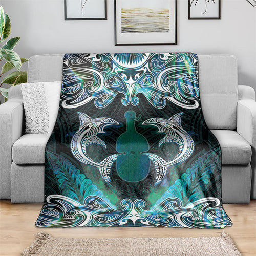 New Zealand Kotiate Weapon Blanket Aotearoa Mango Paua Shell Maori Pattern