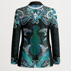 New Zealand Kotiate Weapon Blazer Aotearoa Mango Paua Shell Maori Pattern