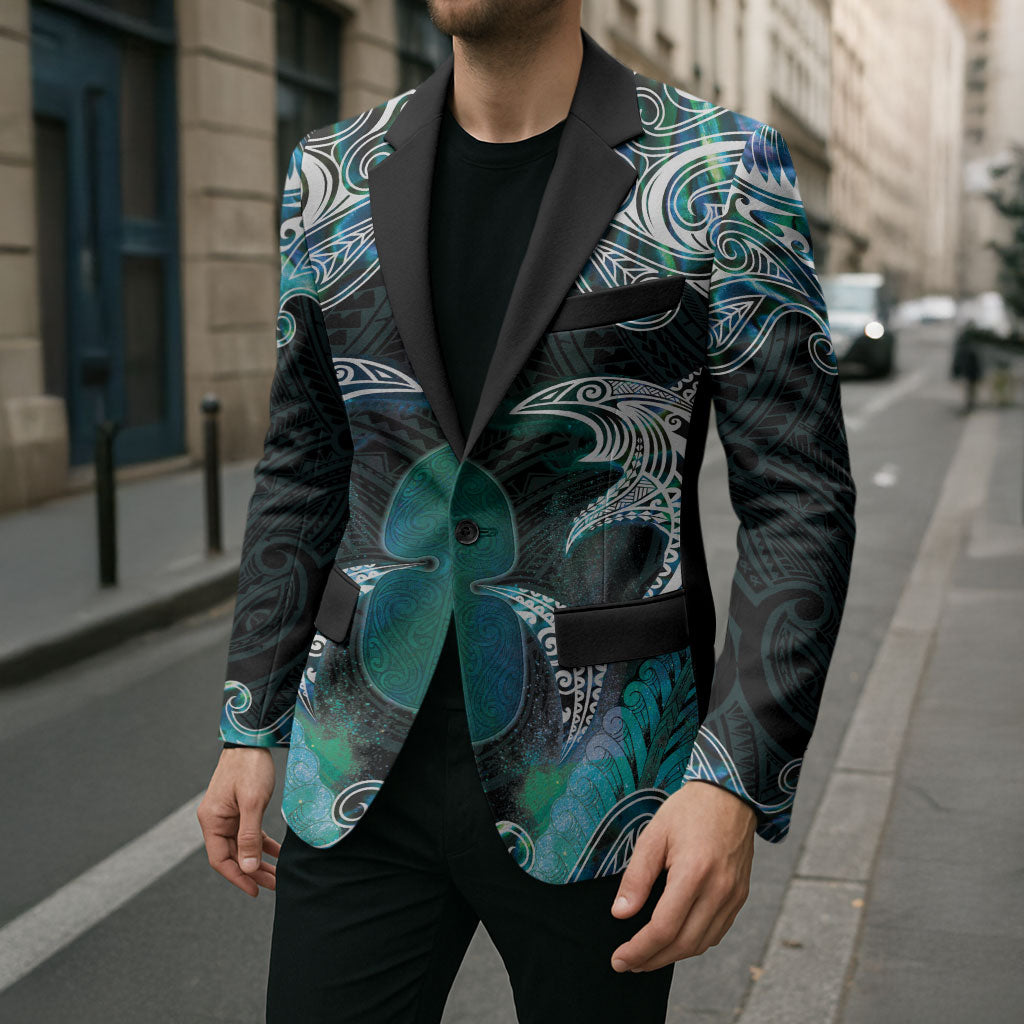 New Zealand Kotiate Weapon Blazer Aotearoa Mango Paua Shell Maori Pattern