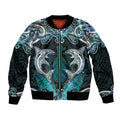New Zealand Kotiate Weapon Bomber Jacket Aotearoa Mango Paua Shell Maori Pattern