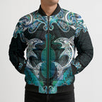 New Zealand Kotiate Weapon Bomber Puffer Jacket Aotearoa Mango Paua Shell Maori Pattern