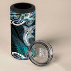 New Zealand Kotiate Weapon 4 in 1 Can Cooler Tumbler Aotearoa Mango Paua Shell Maori Pattern