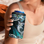 New Zealand Kotiate Weapon 4 in 1 Can Cooler Tumbler Aotearoa Mango Paua Shell Maori Pattern