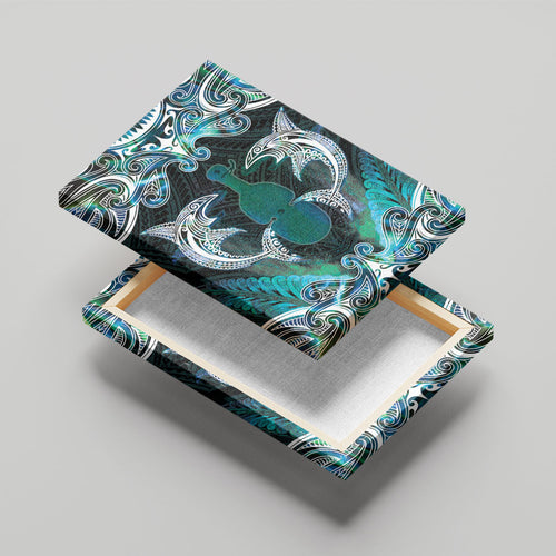 New Zealand Kotiate Weapon Canvas Wall Art Aotearoa Mango Paua Shell Maori Pattern