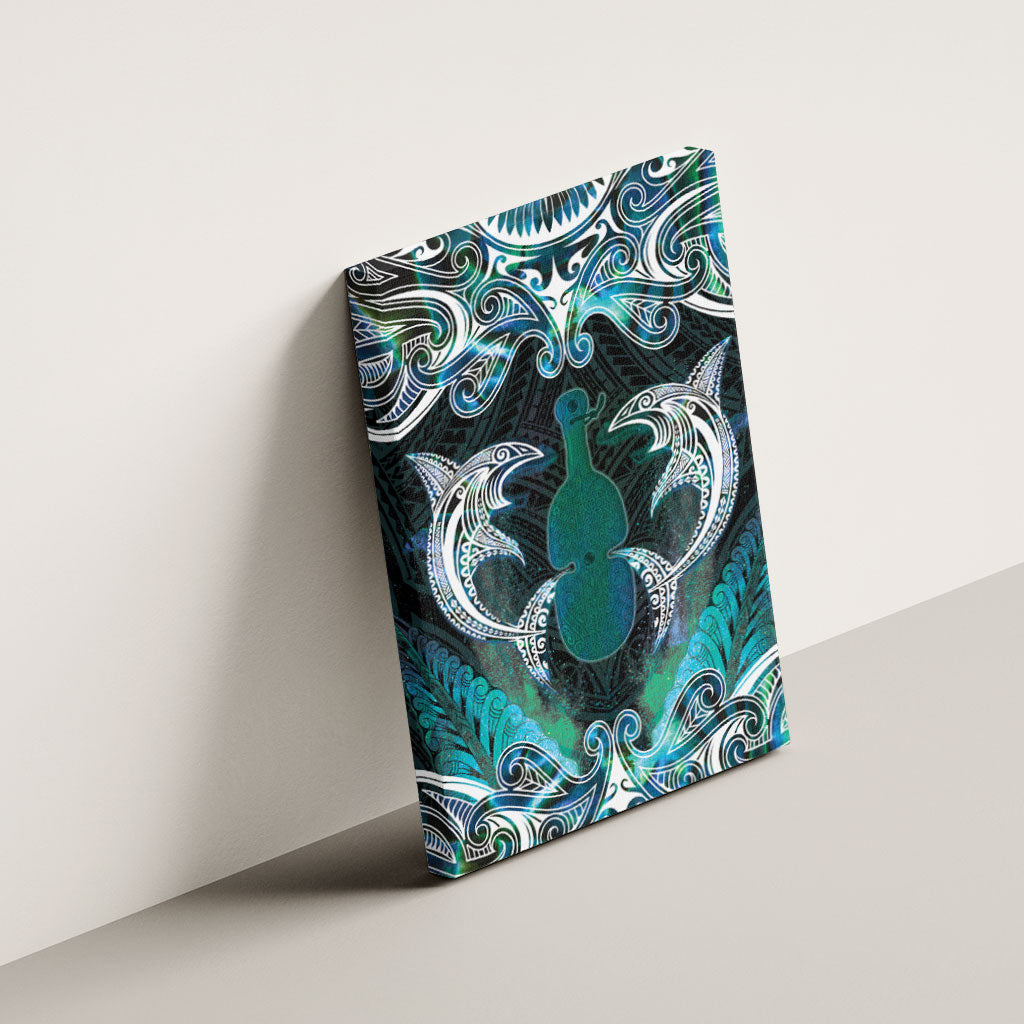 New Zealand Kotiate Weapon Canvas Wall Art Aotearoa Mango Paua Shell Maori Pattern
