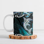 New Zealand Kotiate Weapon Ceramic Mug Aotearoa Mango Paua Shell Maori Pattern