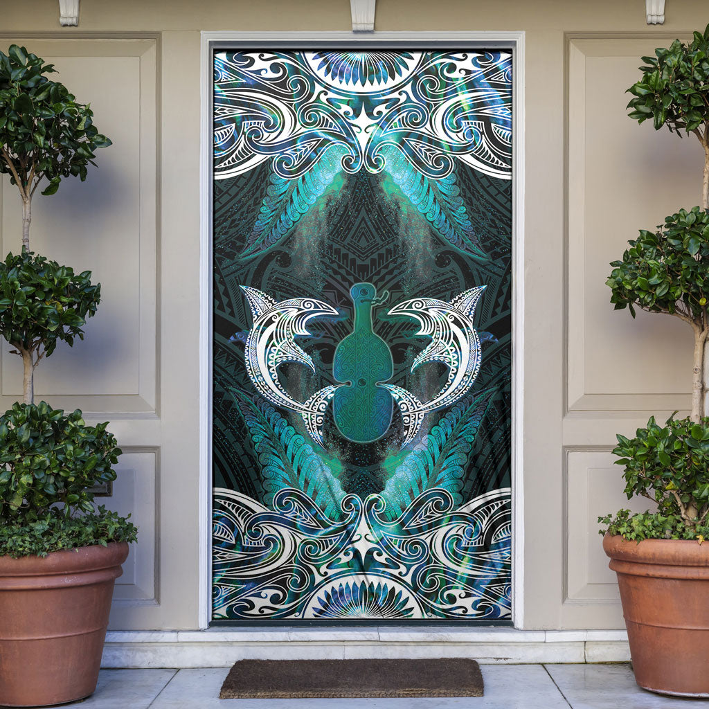 New Zealand Kotiate Weapon Door Cover Aotearoa Mango Paua Shell Maori Pattern