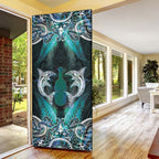 New Zealand Kotiate Weapon Door Cover Aotearoa Mango Paua Shell Maori Pattern