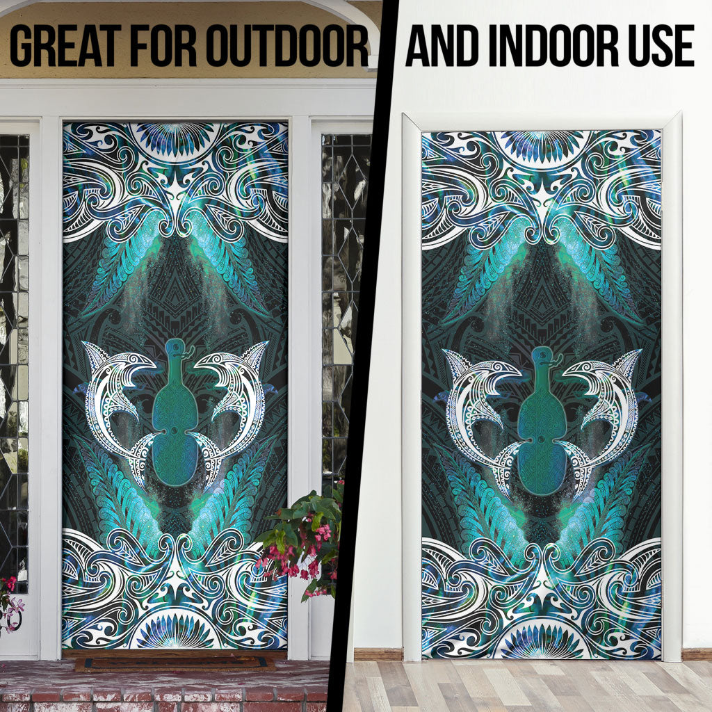 New Zealand Kotiate Weapon Door Cover Aotearoa Mango Paua Shell Maori Pattern