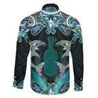 New Zealand Kotiate Weapon Family Matching Mermaid Dress and Hawaiian Shirt Aotearoa Mango Paua Shell Maori Pattern