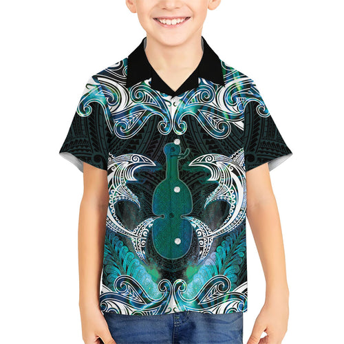 New Zealand Kotiate Weapon Family Matching Off Shoulder Short Dress and Hawaiian Shirt Aotearoa Mango Paua Shell Maori Pattern