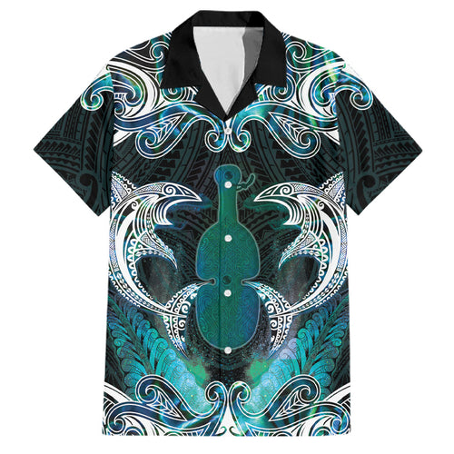 New Zealand Kotiate Weapon Family Matching Puletasi and Hawaiian Shirt Aotearoa Mango Paua Shell Maori Pattern