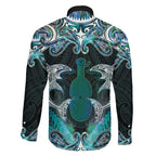 New Zealand Kotiate Weapon Family Matching Short Sleeve Bodycon Dress and Hawaiian Shirt Aotearoa Mango Paua Shell Maori Pattern
