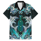 New Zealand Kotiate Weapon Family Matching Summer Maxi Dress and Hawaiian Shirt Aotearoa Mango Paua Shell Maori Pattern