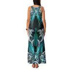 New Zealand Kotiate Weapon Family Matching Tank Maxi Dress and Hawaiian Shirt Aotearoa Mango Paua Shell Maori Pattern