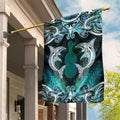 New Zealand Kotiate Weapon Garden Flag Aotearoa Mango Paua Shell Maori Pattern